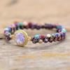 BLINGBAY Women's Bracelet New Purple Emperor Stone Opal Double Hand-woven Friendship Bracelet Adjustable Bracelet Girls Party Birthday Jewelry Gift