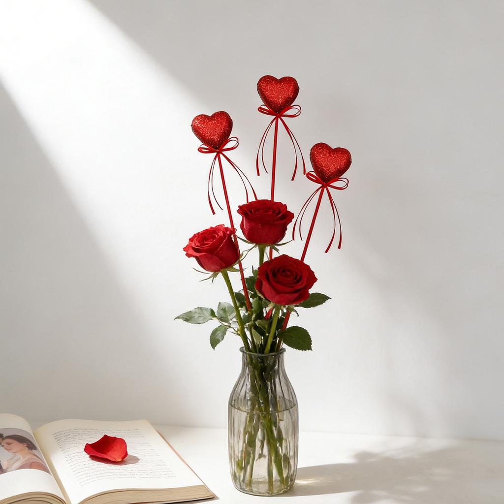 Liebe Ausschnitte Schaum Glitzer Liebe Schleife Blumenzweige, Festliche Atmosphäre