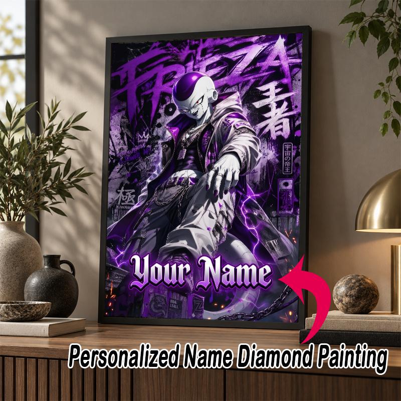 Personalized Frieza Diamond Art Custom Name 5D Diamond Painting Full Drill DIY Craft