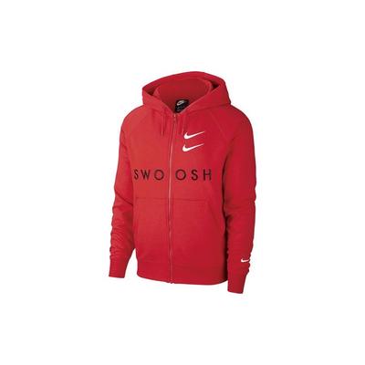 Pánská sportovní mikina s kapucí na zip Double Swoosh Červená CT7363-657