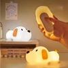 Baby Toy Silicone Papa Puppy Night Lamp USB Rechargeable Dimmable Puppy Night Light Cute Touch Sensor Animal Lamp Bedside