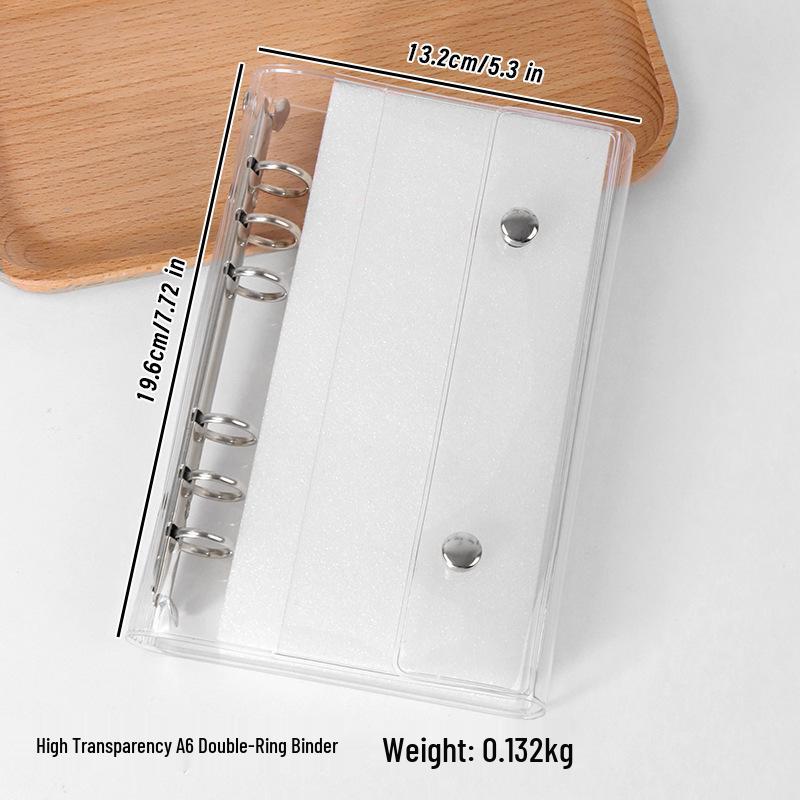 Stylish Transparent PVC Notebook with Colorful Stars - Loose-Leaf Journal Cover (M5/A6/A7)