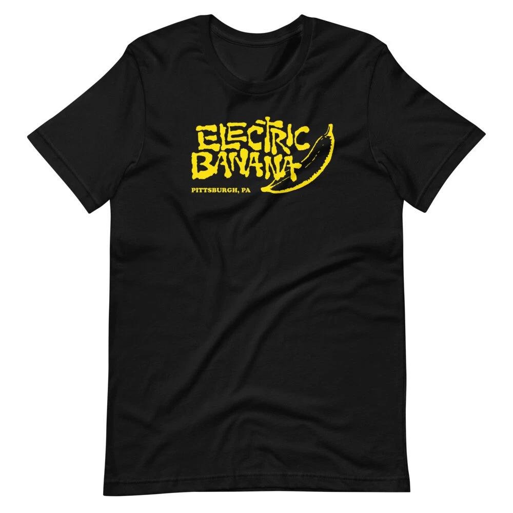 

ELECTRIC BANANA Питтсбург ПА Место проведения музыкальных концертов Футболка Унисекс 100% Хлопок Футболка Мужские Футболки Верх 4XL