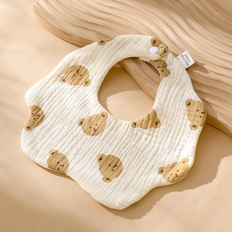 3pcs Pure Cotton Gauze Bibs Cute Parint Adjustable buckle Baby Scarf Newborn Boys Girls Cloth Bib Saliva Scarf