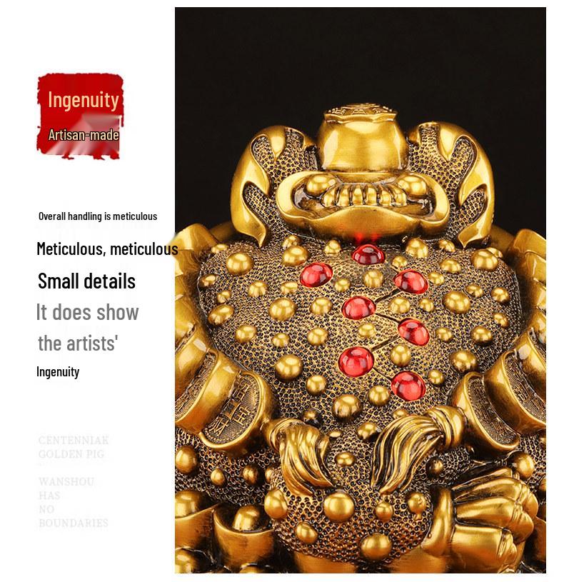Golden Toad Treasure Bowl - Money-Attracting Decor for Home or Office
