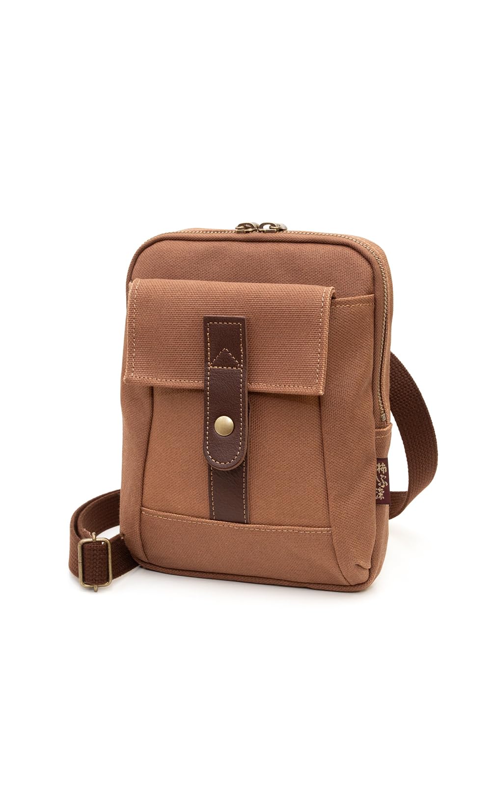 

[creare Kiki] Мужская сумка через плечо, Тонкая сумка через плечо для смартфона и гаджетов, Холст, окрашенный хурмовым танином, Сделано в Японии, Идеальный подарок на день рождения для папы