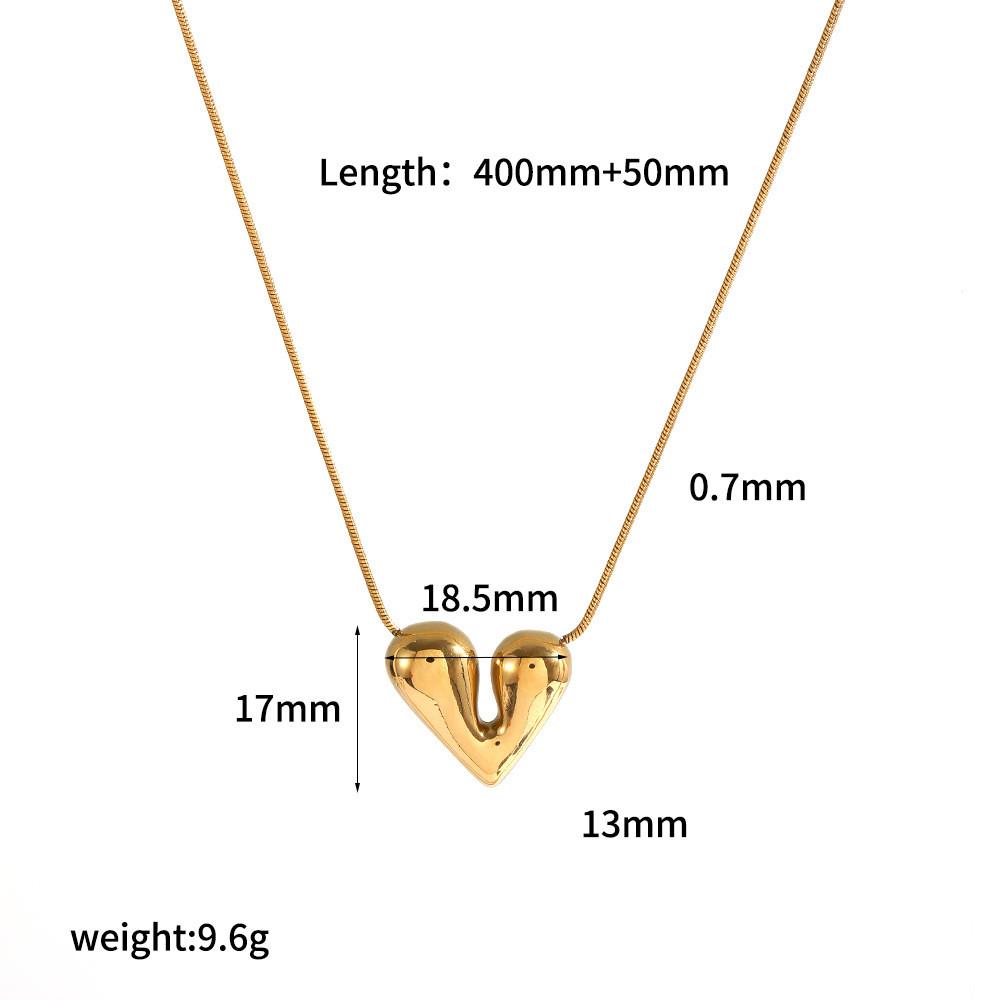 Stainless Steel Heart Layered Earring Set With Geometric Pendant For Women