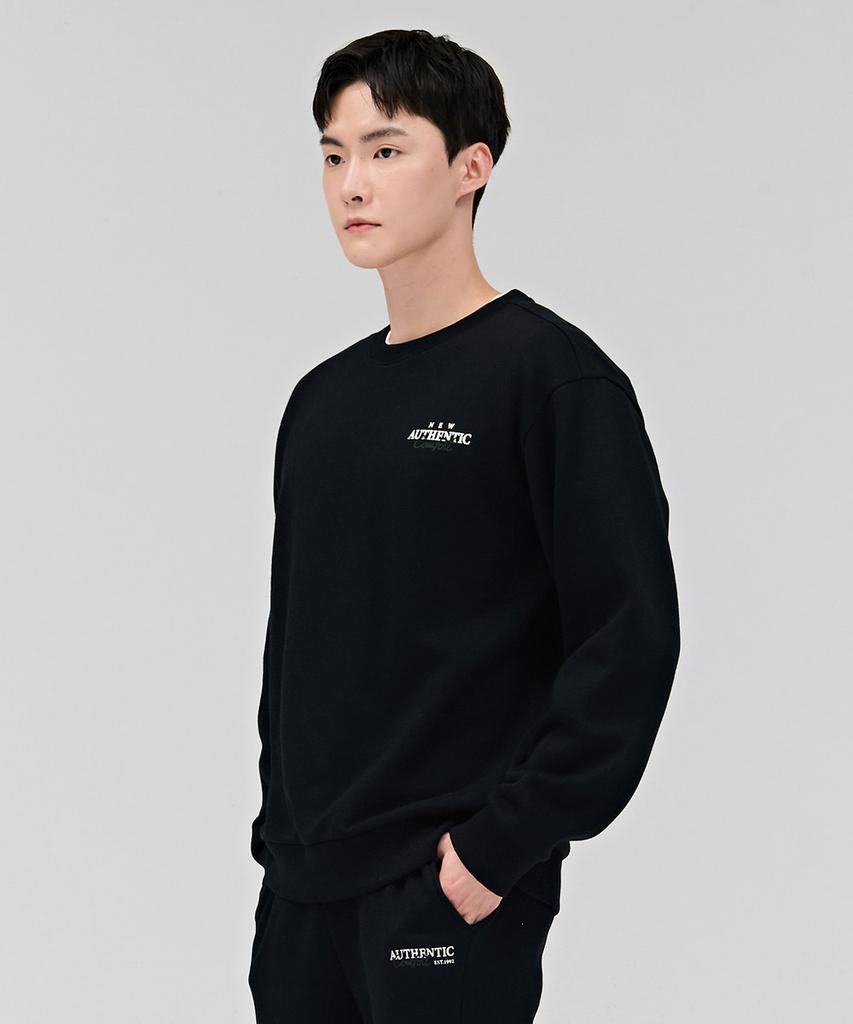 CHASECULT Unisex Essential Lettering Fleece-Lined Sweatshirt - Black