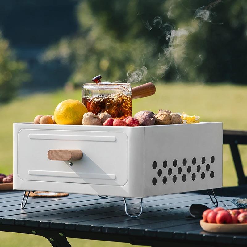 Mini Brazier Portable Barbecue Stainless Steel Grill Multifunctional Smokeless Outdoor Barbecue Oven Charcoal Barbecue Grill