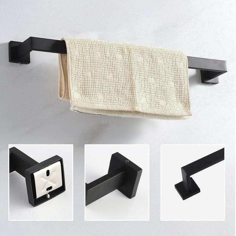 Bathroom Towel Bar Set Black 5-Pieces Bathroom Hardware Set 304 Stainless Steel