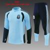 Kinder Fußball Trainingstrikot Langarm Halbreißverschluss Team Trainingsshirt Spanien Deutschland Italien Argentinien Algerien Kolumbien Mexiko