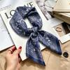 Autumn and winter Maillard cashew square scarf silk scarf women's shirt versatile neck small scarf tied hair decorative scarf