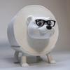 Roll Paper Holder Funny Bear Paper Towel Holder Cartoon Sunglass Ornament Space-Saving Dispenser for Farmhouse Cottage Counter