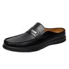 Men's Slip-On Loafers: Spring/Summer Low-Top Leather Flat Casual Mules & Slippers.