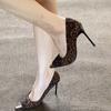 New leopard print metal head sexy high heels are not tired of feet imperial sister temperament pointed head thin heel shallow mouth single shoes women