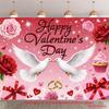 Romantic Pink Valentine's Tapestry, Hearts, Gifts & Wedding Rings Print
