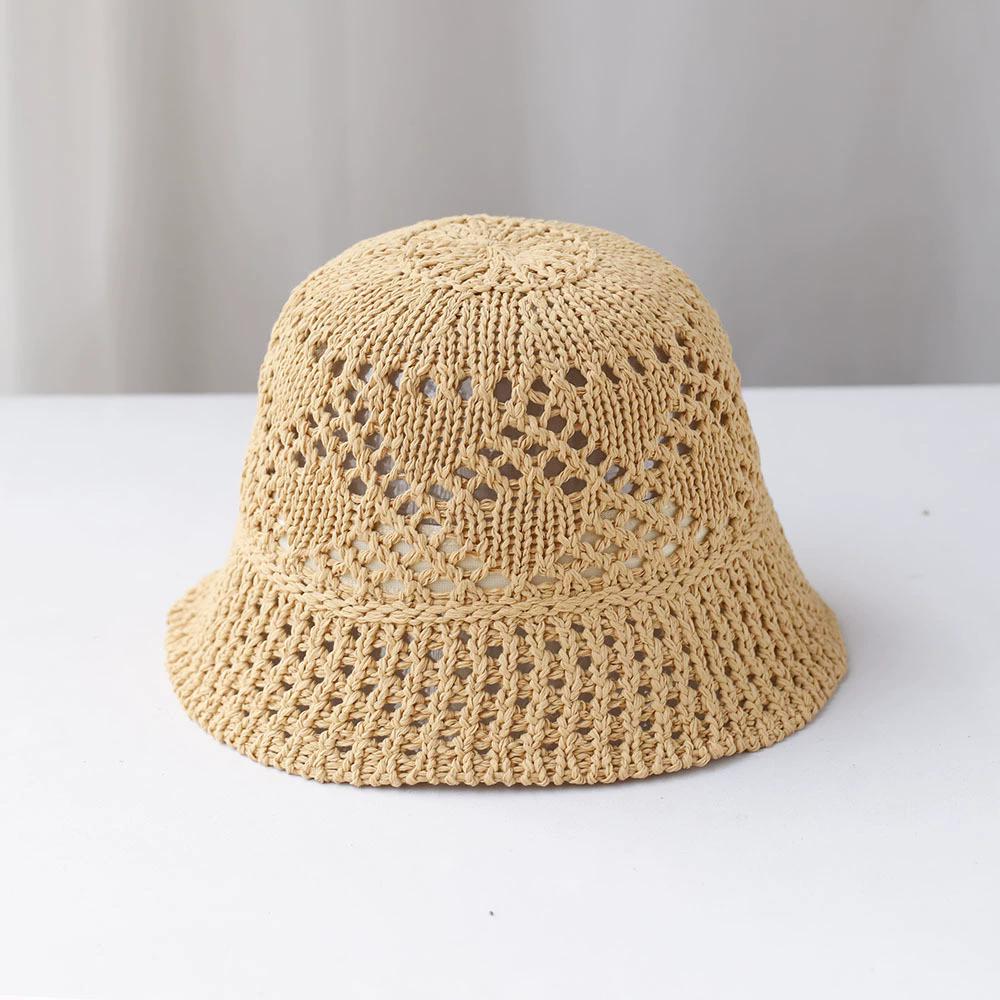 Women Bucket Hat Summer Hollow Out Thin Breathable Sun Hat Female Beach Panama Cap Fold Outdoor Japanese Lesure Fishierman Cap