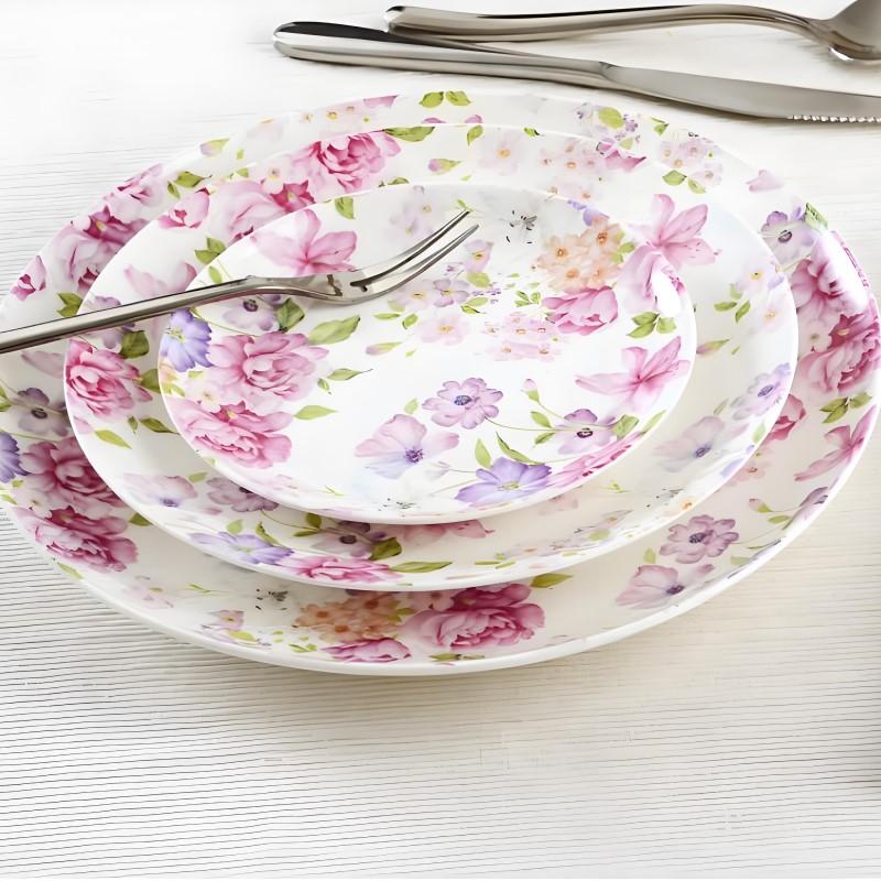 3pcs/lot, 10 & 8 & 6 inch, bone china dinner plates dinner sets, pocelain kitchen plates, ceramic complete plates dining