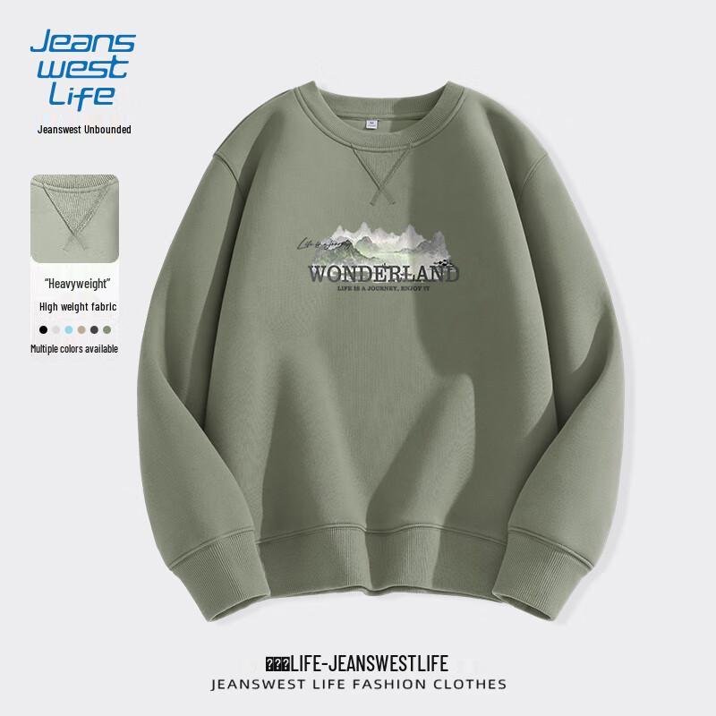 

JEANSWEST LIFE Men s National Trend Round Neck Pullover Sweatshirt L