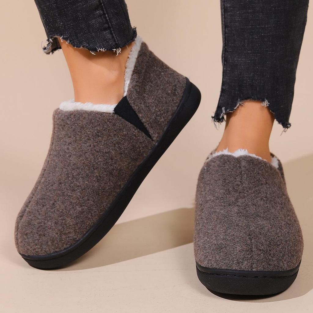 Order A Size Up New House Shoes Casual Women Shoes Winter Indoor Fluffy Home Shoes for Men Outdoor Antiskid High Ankle Furry Slippers