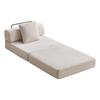 Floor Couch,Compression Sofa,Convertible Sofa Bed-with Pillow Back Support Armrest,Corduroy Fabric,for Living Room Bedroom,White