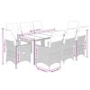 9 Piece Outdoor Dining Set with Cushions Black Poly Rattan