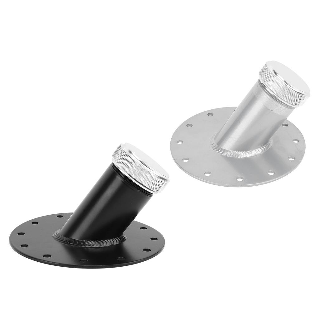 45 Degree Fuel Cell Filler Neck with 12 Bolt Steel Base Aluminum Cap 1.5in Inner Diameter