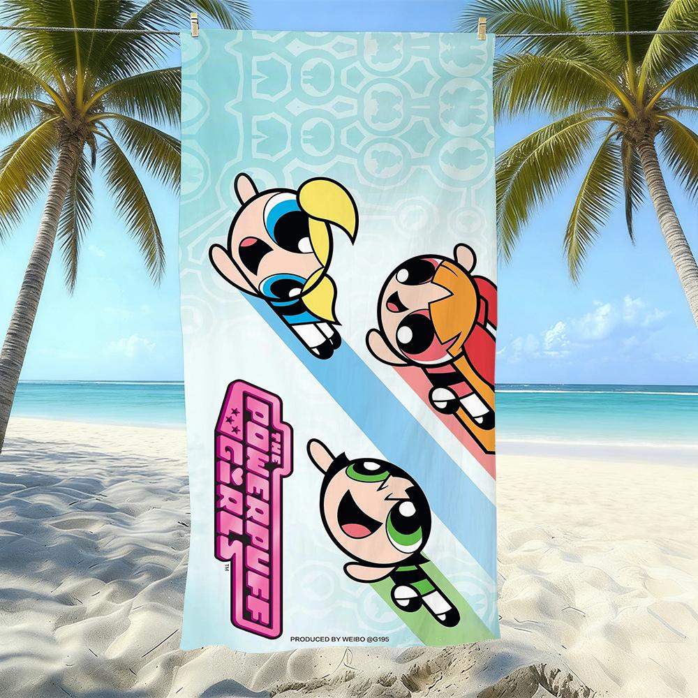 Cartoon Flying Little Policewoman Microfiber Beach Towel Quick-Drying Water-Absorbing Children'S Swimming Bath Towel Travel Portable Large Ruler