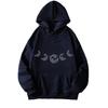 Hot Casual Versatile Loose Hooded Moon Sweater Fleece Jacket Women's Clothing