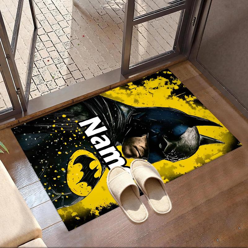 Custom Name Personalized Batman Print Carpet, Versatile Home Decor Rug, for Playroom, Apartment, Balcony, Entryway, Hallway Gift