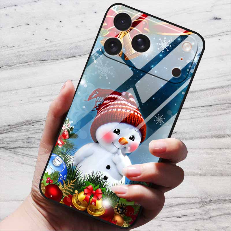 Cartoon Patterns Case For iPhone 17 Pro Plus Capa 17 Pro Max Bumper Luxury Tempered Glass Hard Back Cover iPhone17 Air Funda