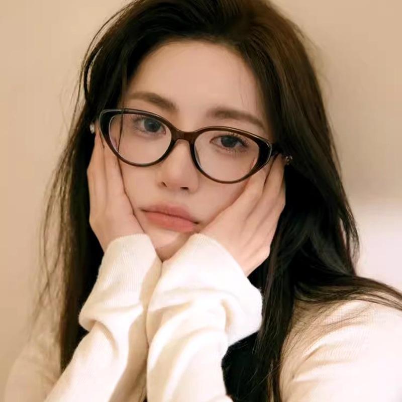 Glasses Anti-blue Myopia Glasses Can Be Matched with Degree Men's and Women's Plate Plain Glasses Frames