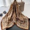 Retro British court style silk scarf Spring and Autumn versatile decorative cashew nut pattern printing imitation silk small square scarf shirt scarf