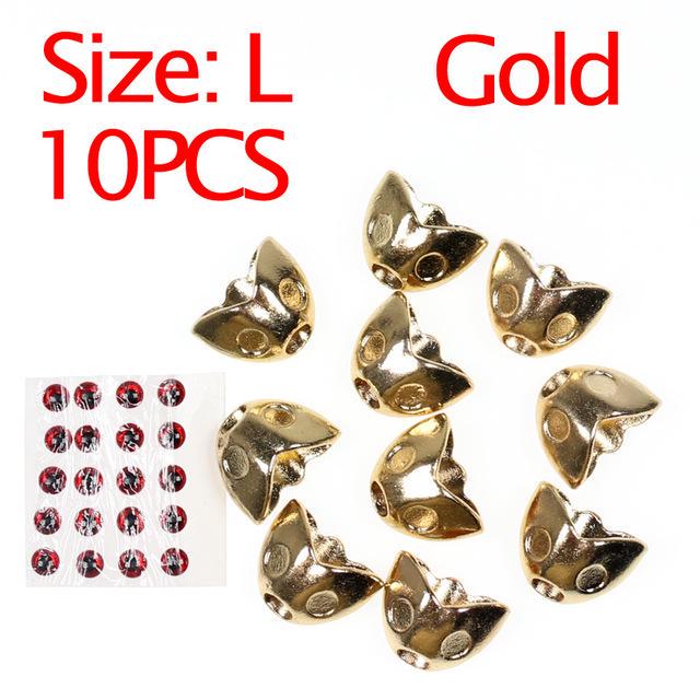 

10 шт., маска для головы рыбы, стример, размер SL, шлем, стример, рыбий череп L золотой