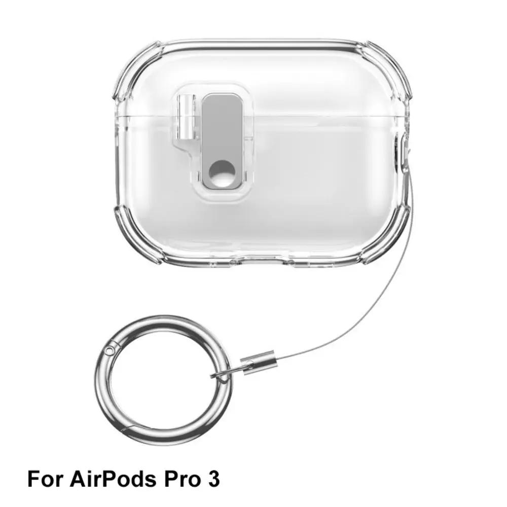 Lock Buckle Earphone Case Anti Drop with Lanyard Headphone Protective Cover Colorful Shockproof for AirPods Pro 3