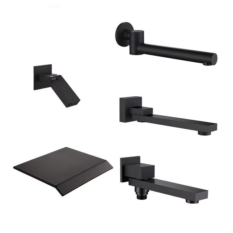 

TLXT Square Concealed Shower Faucet with Foldable Spout - Brushed Gold