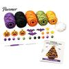 Craft Sets for Adults Halloween Tree Crochet Kit, DIY Black Cat Pumpkin Witch Handmade Yarn Projects Hat Ghost Crafting Kit Holiday Home Decor,
