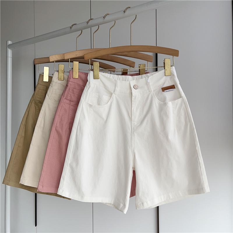 High-Waisted Women's Loose Denim Shorts: Summer 2026 Versatile Plus Size, Wide-Leg, Slimming, Elastic Casual Pants