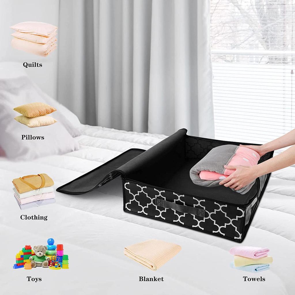 M-Modern-Storage Bins, Under Bed Storage Containers, Foldable Clothes Storage Box, Storage Organizer, With Handles Clothing