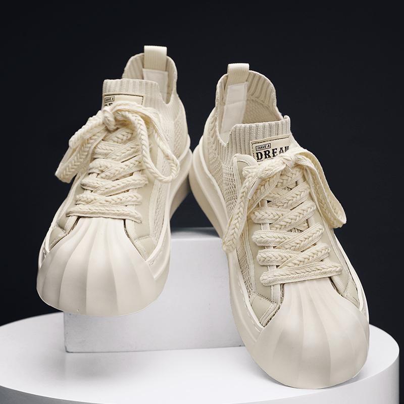 Модные мужские кроссовки PARZIVAL из вулканизированной кожи теннисные спортивные носки кроссовки для скейтбординга ходьбы путешествий повседневная обувь для мужчин 39 бежевый 5279₽