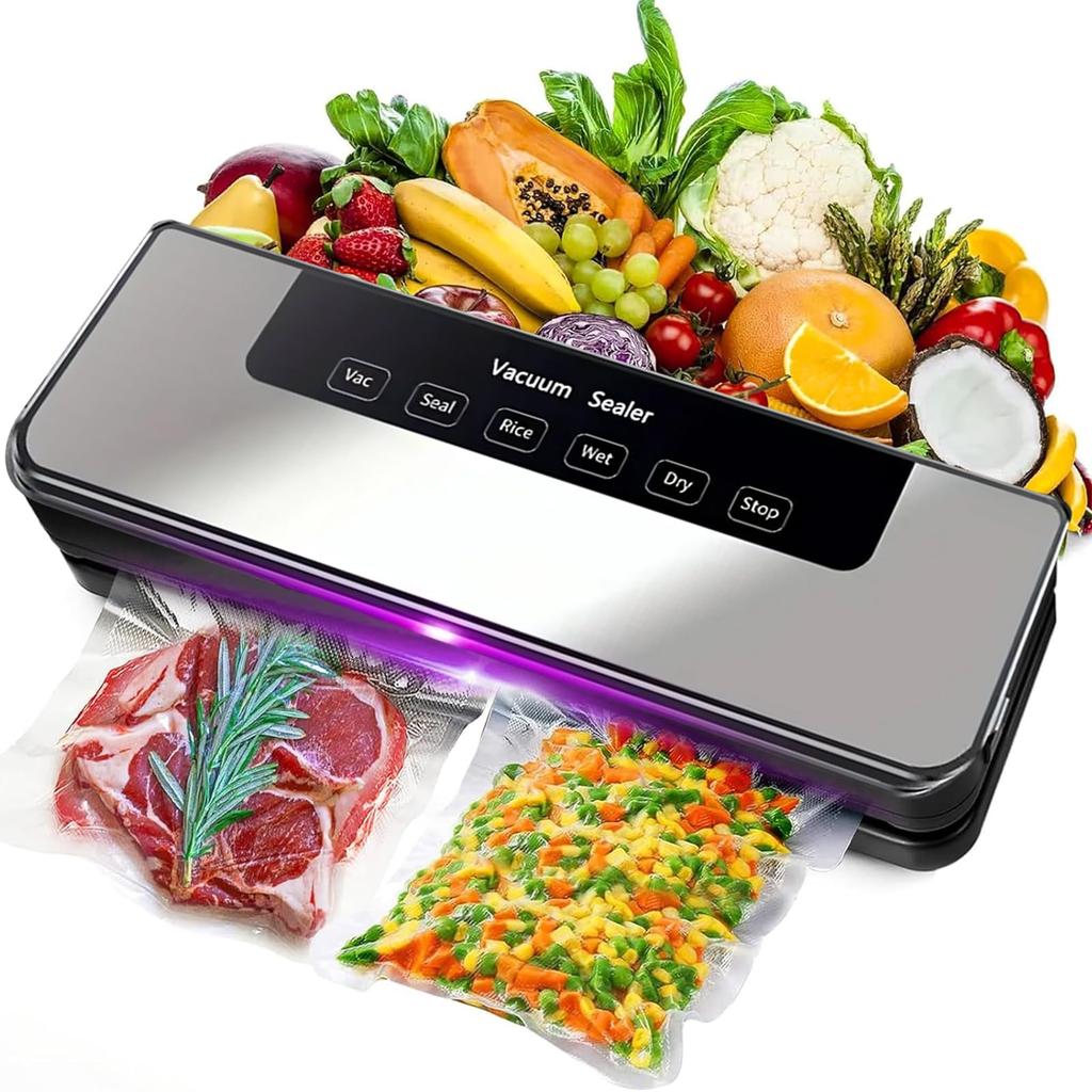 Automatic Vacuum Sealer Home Kitchen Food Saver Sealing Machine with 30 Textured Bags