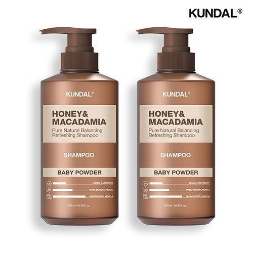 [KUNDAL] Honey & Macadamia Nature Shampoo 500ml x 2 Baby Powder_631515