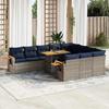VidaXL 11-piece Garden Sofa Set and Cushions Rattan Acacia, Outdoor Sofa Set, Garden Lounge Set 3327652