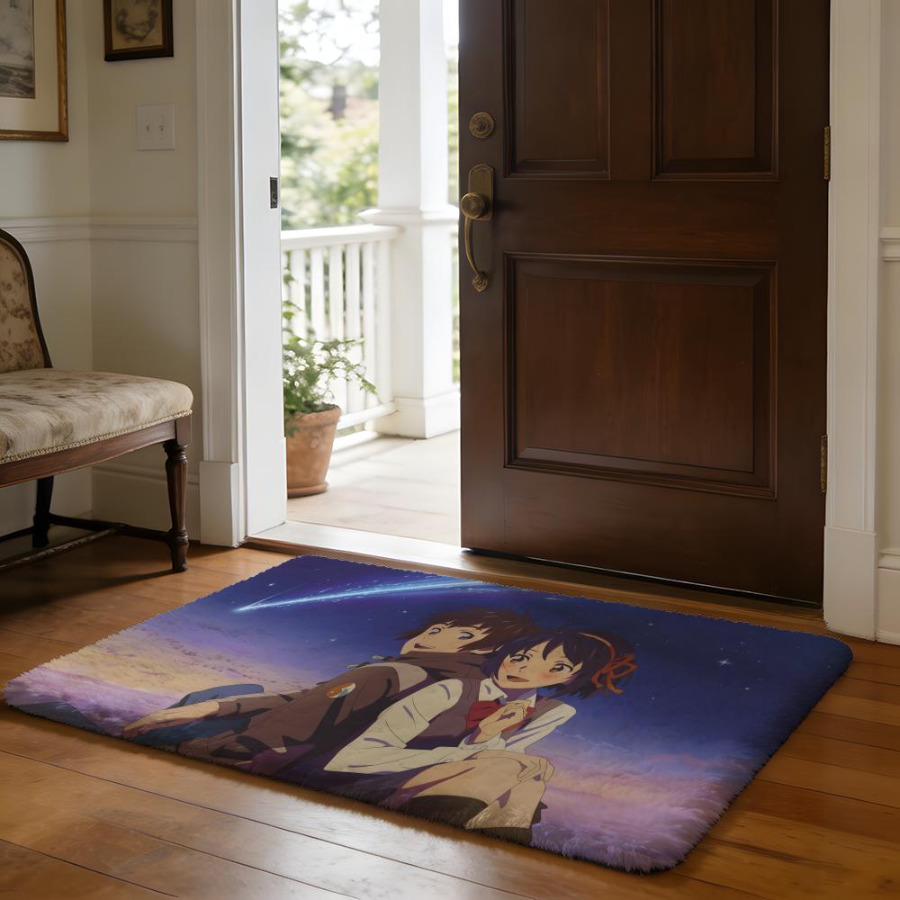 Anime Yyour Nname Hot Floor Mat Soft Flannel Absorbent Mat Non-Slip Rug Home Bedroom Bathroom