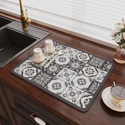 Suport de masă cu imprimeu retro, absorbție rapidă, suport de pahar cu bază antiderapantă, ușor de curățat, design minimalist, suport pentru ceașcă de cafea
