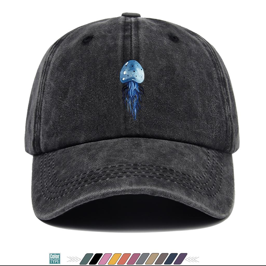 Pc Tiefsee Blau Quallen Druck Baseballkappe Traumhaftes Elegantes Muster Modischer Trendiger Hut Unisex Verstellbar Street Trend Match