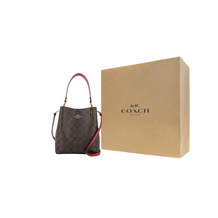 COACH Town Coated Canvas With Smooth Leather Bucket Bag, Shoulder Bag, Crossbody Bag, Handbag Small Women's 2312-IMRVQ