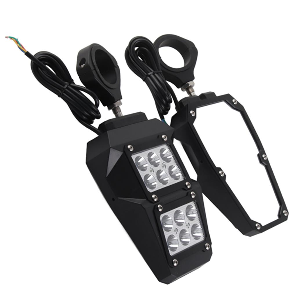 UTV Side Rear View Mirror 360 Degree Adjustable with LED Lights Fit for Polaris RZRRanger