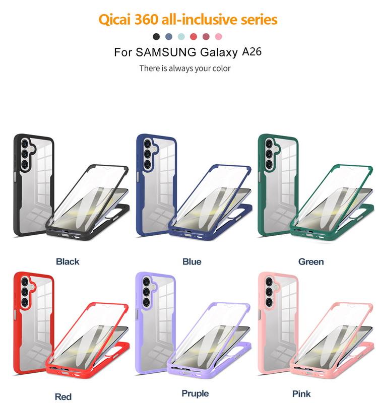 Doppelseitige, durchsichtige Handyhülle für Samsung S25 Ultra A16 A56 A36 A26 A06, 360-Grad-Vollschutz, weicher Silikonrahmen, stoßfeste Stoßstangenabdeckung