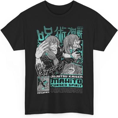 Jujutsu Mahito Anime T-Shirt Unisex Kaisen Anime Japońska Bawełniana Koszulka